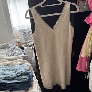 Elegant White Sequin Dress